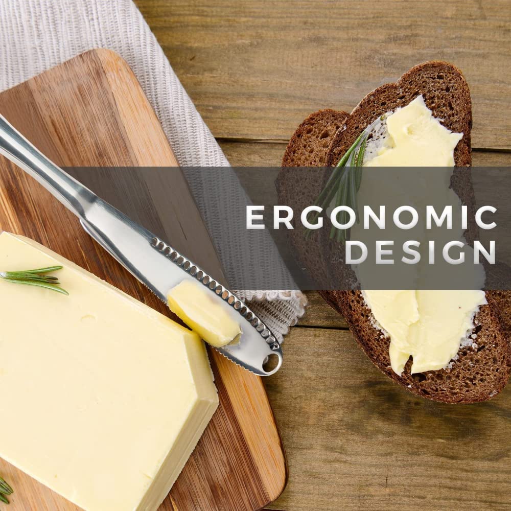 JDF Edelstahl Butterspachtel, Messer - 3 in 1 Küchenhelfer Käse-Buttermesser mit Loch Buttermesser Brotmarmeladenmesser Käse-Buttermesser (1)