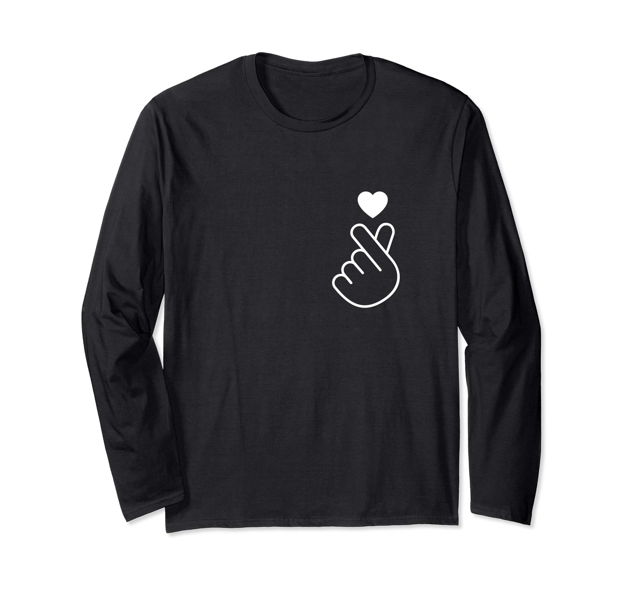 South Korean Finger Heart Love K Pop Long Sleeve T-Shirt