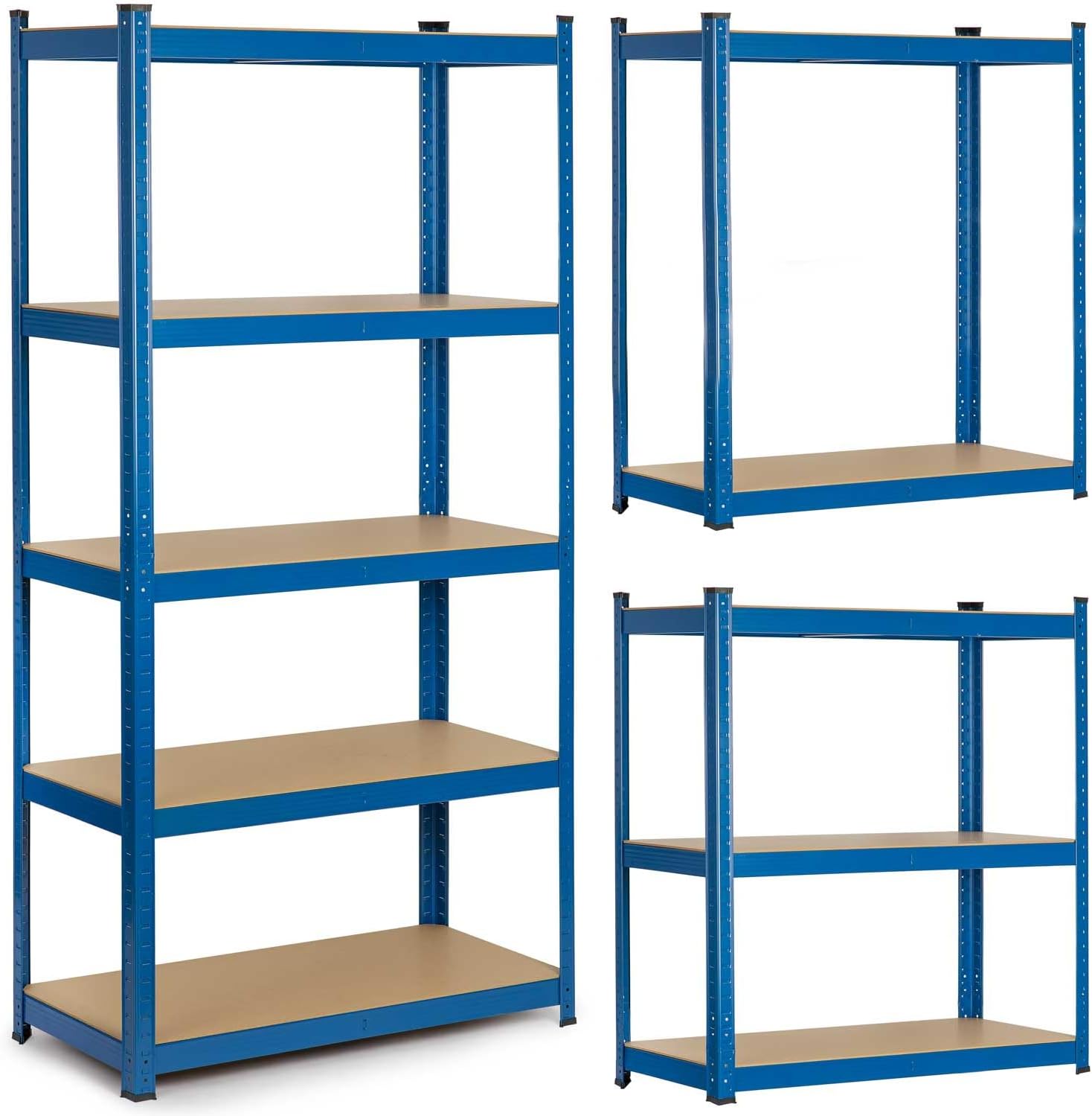Storage Shelves Storage Room Boltless Shelving Cellar Shelving Workshop Shelving 2-in-1 180 x 90 x 40 cm with 5 Shelves Maximum Load 500 kg