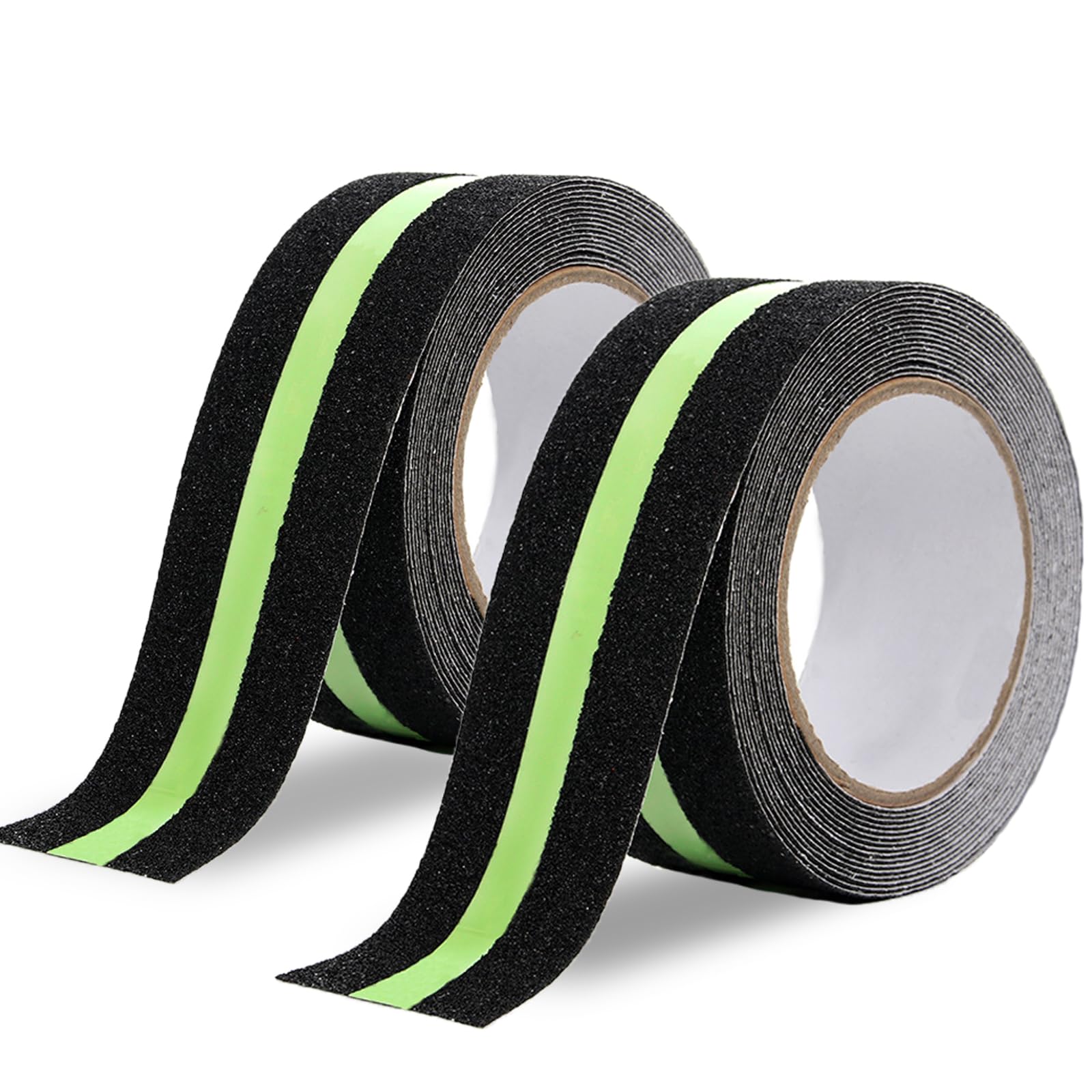 Non-Slip Glow In The Dark Tape - Heavy Duty Grip Tape For Stairs - Waterproof Safety Anti Slip Tape For Staircase, Dark Areas - Easy Install, Works On Smooth Surfaces - 4"X35 - View #3