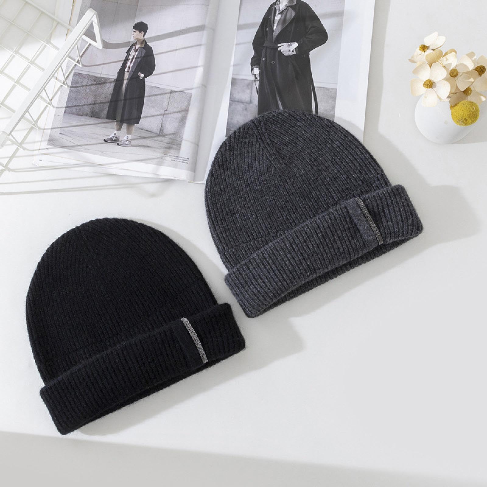 Czapka z dzianiny, czapka beanie, na jesień i zimę, do jazdy na rowerze, potrójna, zimna czapka, pogrubiona czapka z dzianiny