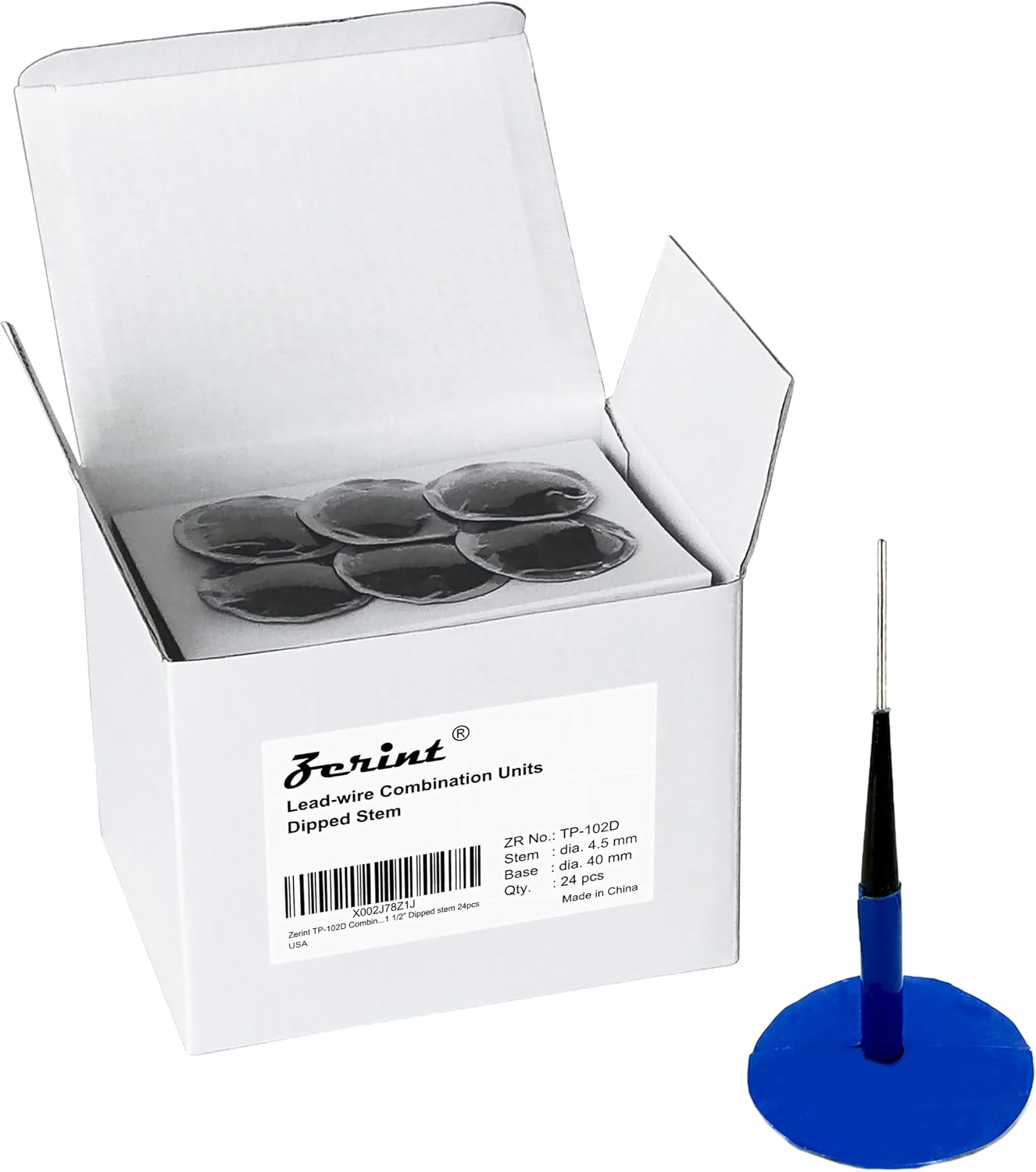 TP-M11D Combination Repair Unit Kit, Tire Repair Patch Plug Kit 1/8" x 1 3/8", 3/16" x 1 1/2" and 1/4" x 1 3/4" Dipped stem 12 pcs Each