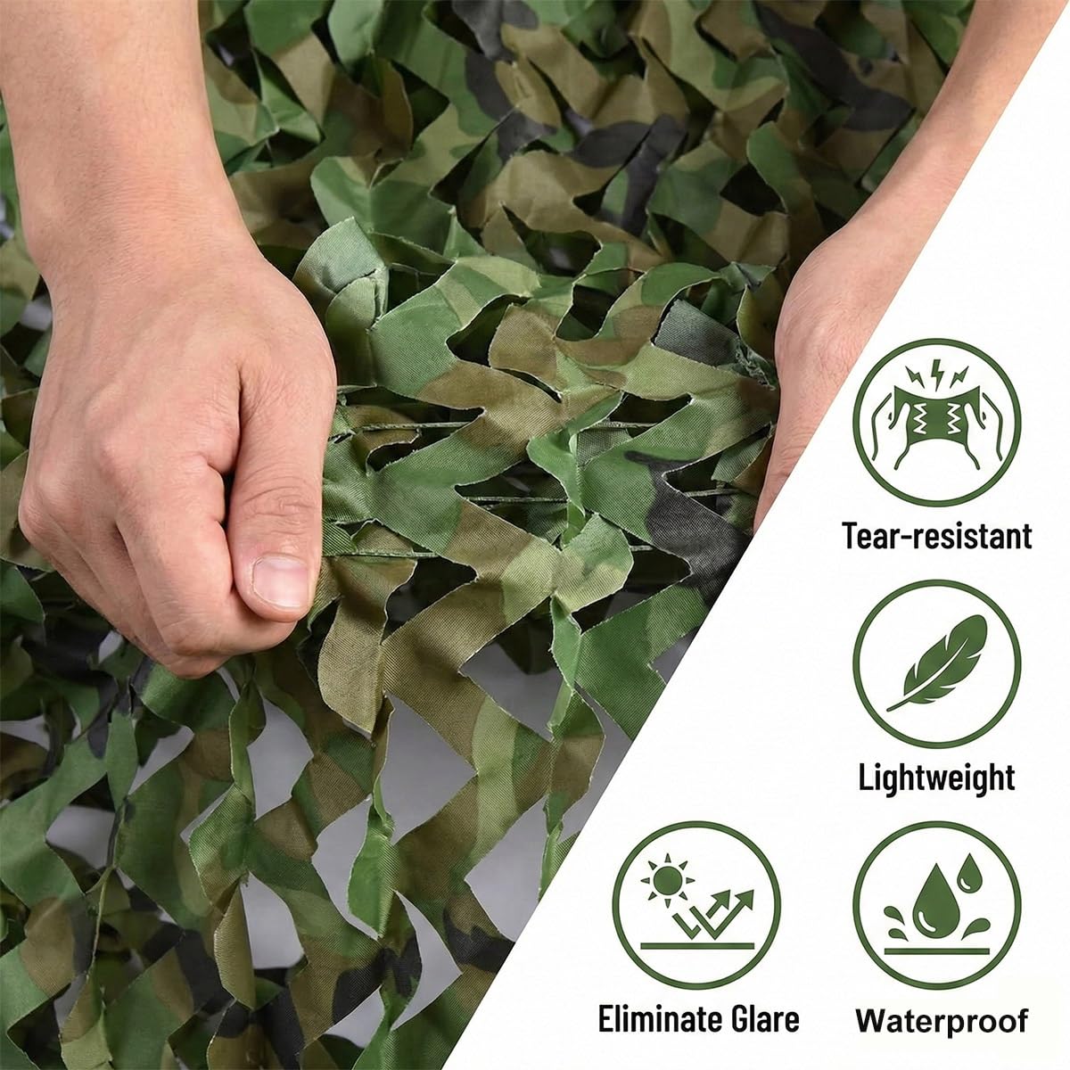 Genérico Red de Camuflaje Militar Profesional para Observacion de Aves Fotografia Naturaleza Malla de Ocultacion Exterior Malla de Sombreo Proteccion Solar Tela Oxford 210D Bosque Sombra