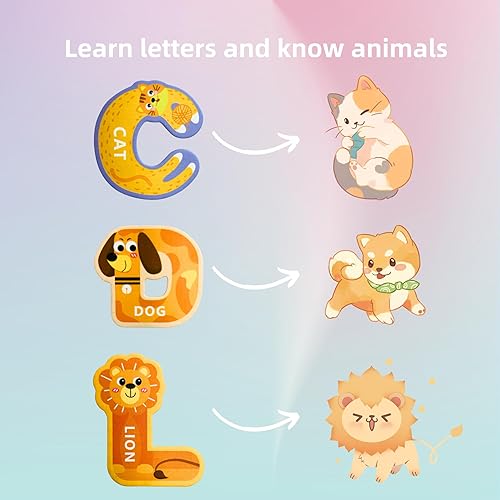 Miniatura 3 de EHR Letras y números magnéticos, coloridos imanes de nevera del alfabeto de animales ABC, juguetes educativos de aprendizaje de ortografía para