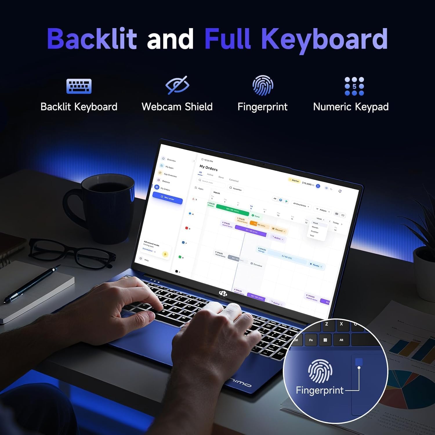 NIMO 17.3" FHD Gaming Laptop, AMD Ryzen 5 6600H (Beat i7-1165G7, up to 4.5GHz) 16GB DDR5 RAM 1TB SSD, Radeon 660M Graphics for Laptop Gamer with 100W PD Fast Charing Backlit Keyboard Fingerprint
