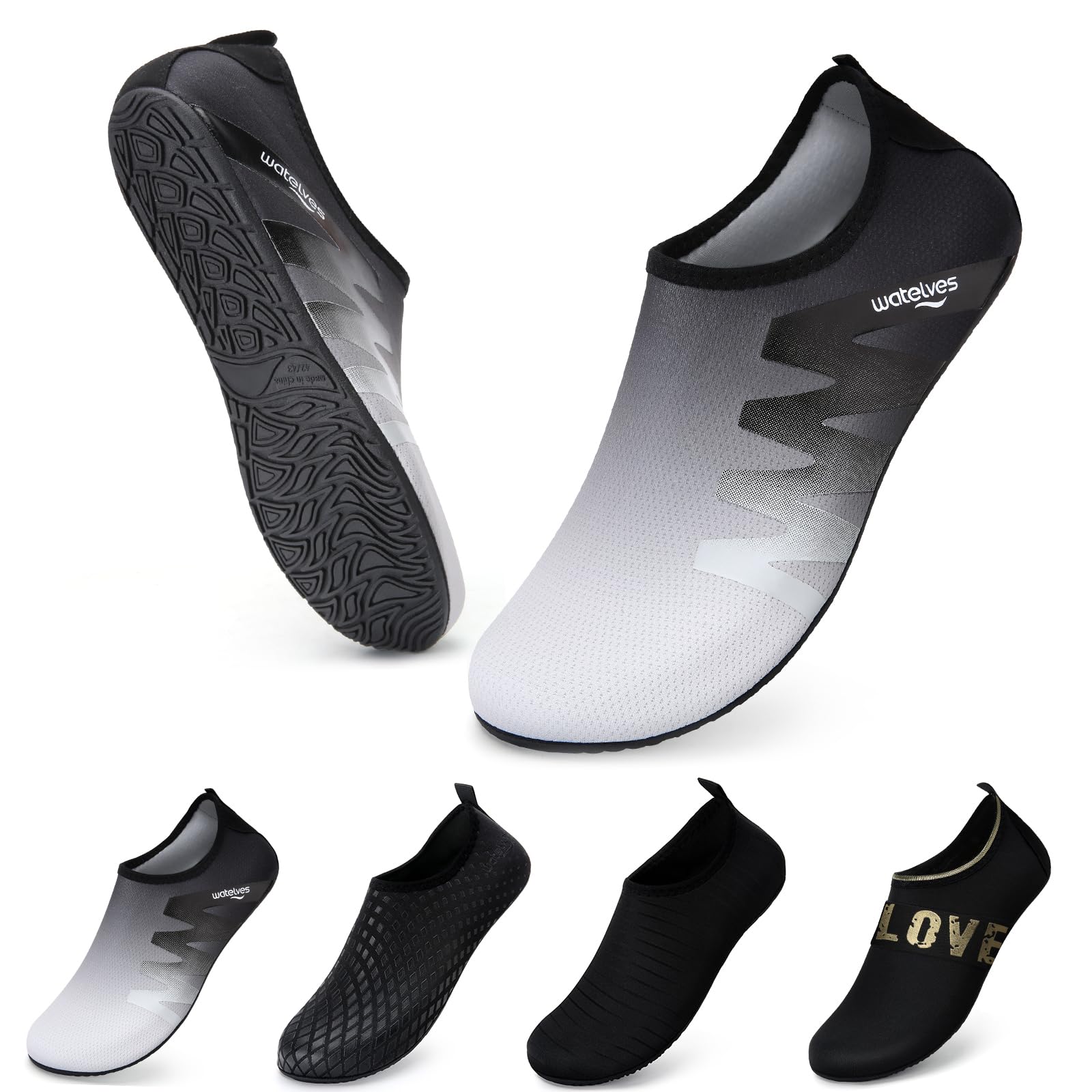 WateLves Scarpe da Scoglio Scarpette Donna Uomo Asciugatura Rapida Super Leggere Antiscivolo per Spiaggia e Snorkeling Unisex