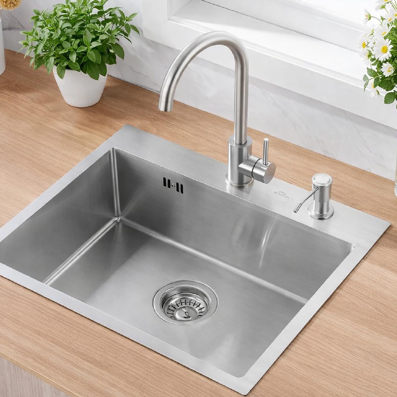 Sifón Fregadero Ahorro de Espacio Ø115 mm con Válvula Cesta Metálica para Cocina Desagüe Compacto Tipo Botella 1 172 x 40 mm Ideal para Muebles con Cajones Instalación Fácil FLUVIA