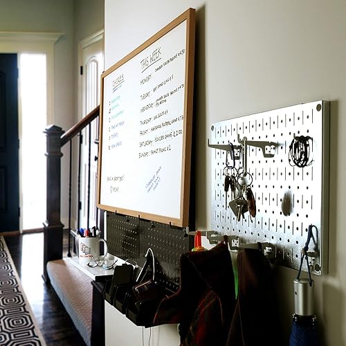 Miniatura 7 de Juego de tableros organizadores de metal de clavijas para pared, cuatro tableros de 12pulgadas de alto x 16pulgadas de ancho, para almacenamiento,