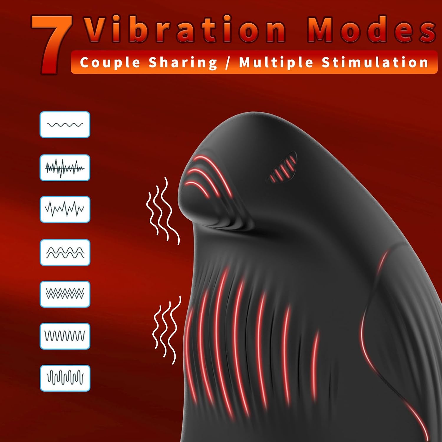 Vibrating Cock Ring with Clitoral Stimulator, Penis Ring Couple Sex Toys Vibrator, Eagle Shaped Clitoris Vibrator with 7 Vibrations Remote Control Rechargeable Harder Adult Sex Toy for Men & Couples