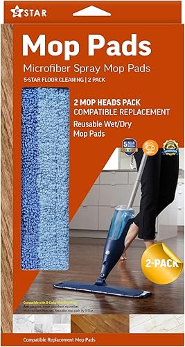 Miniatura 1 de Monotone - Cabezales de repuesto de microfibra azul para trapeadores húmedos y secos compatibles con el sistema de cuidado del suelo Bona Paquete de