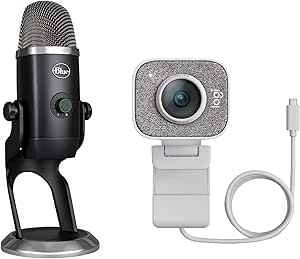 Logitech StreamCam, Cámara Web con USB-C para Streaming de vídeo y creación de Contenido, Vídeo Vertical Full HD y Micrófono Blue Yeti X, USB para grabación y Streaming, PC y Mac, Blanco