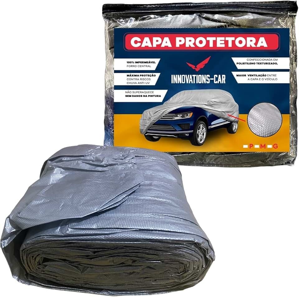 Capa Cobrir Carro Protetora Anti-uv 100% Impermeável Forrada (Tamanho G)