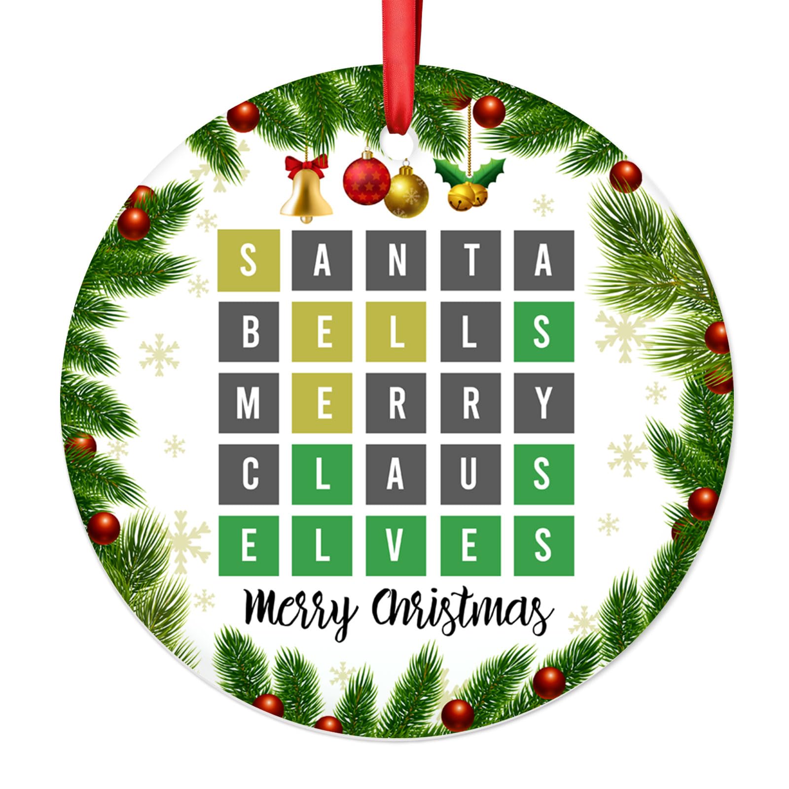 Sponsored Ad - Wordle Chrismas Ornament - Funny Word Board Game Xmas Gifts for Gamers, Puzzle Challenge Lovers, Holiday Decoration 2025