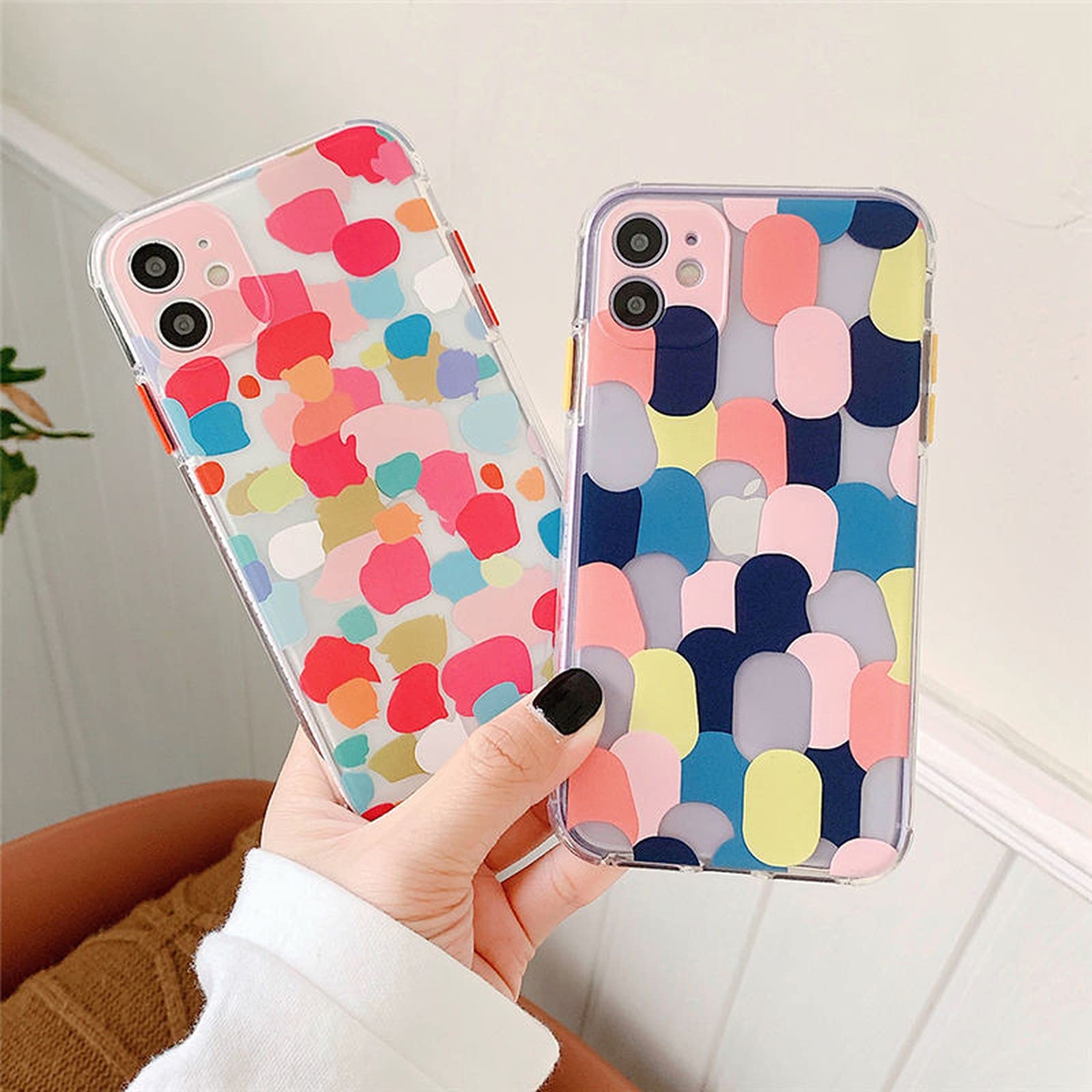 Jinyy Graffiti etui na telefon iPhone 12 11 Pro Max X XS Max XR 7 8 Plus SE 2020 12Mini 11Pro kolorowe przezroczyste miękkie etui na tył - T2-dla iPhone 7