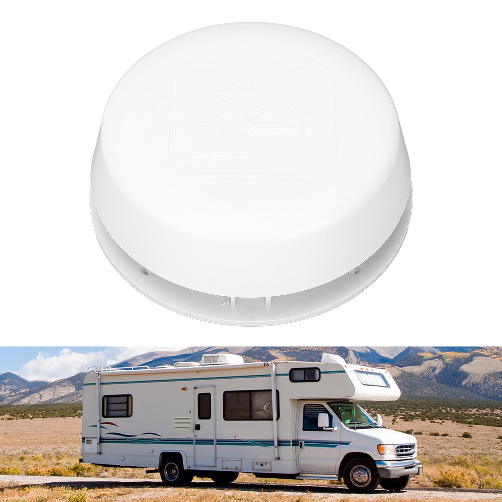 EBTOOLS Ventilación en forma de seta para techo de vehículos recreativos de 155 mm con pantalla de malla - Oxidación para vehículos marinos, autocaravanas y yates