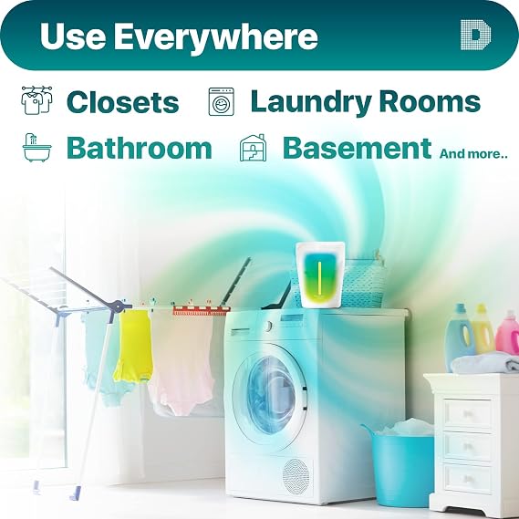 Dry & Dry [2 Packs Standing Moisture Absorbers to Control Excess Moisture for Basement, Closets, Bathrooms, Laundry Rooms - Moisture Absorbers Moisture Absorber