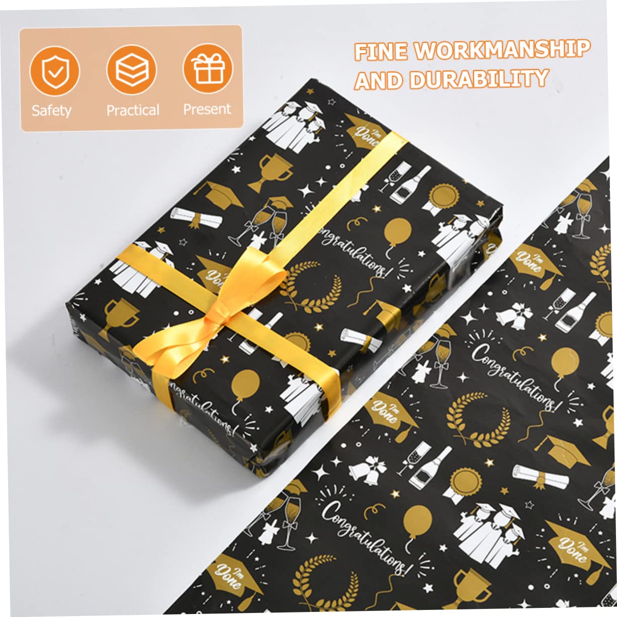 Healeved 24blätter Graduation Wrapping Paper Trophy Scroll Geschenkpapier Für Abschlussfeiern Für Diy Bastelprojekte Und