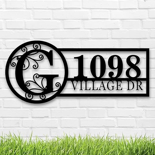 Custom House Number Address Sign Personalized Metal Address Plaque Personalized Metal Sign Personalized Metal Outdoor Address Name Sign Outdoor Sign