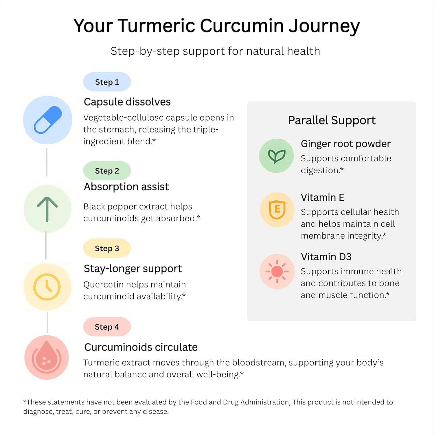 LivingRock Turmeric Curcumin 1300mg Triple Blend Formula with Ginger, Black Pepper, Quercetin, Vitamin E & D3, Plant-Sourced Multi-Ingredient Complex, 90 Vegan Capsules, 30-Day Supply