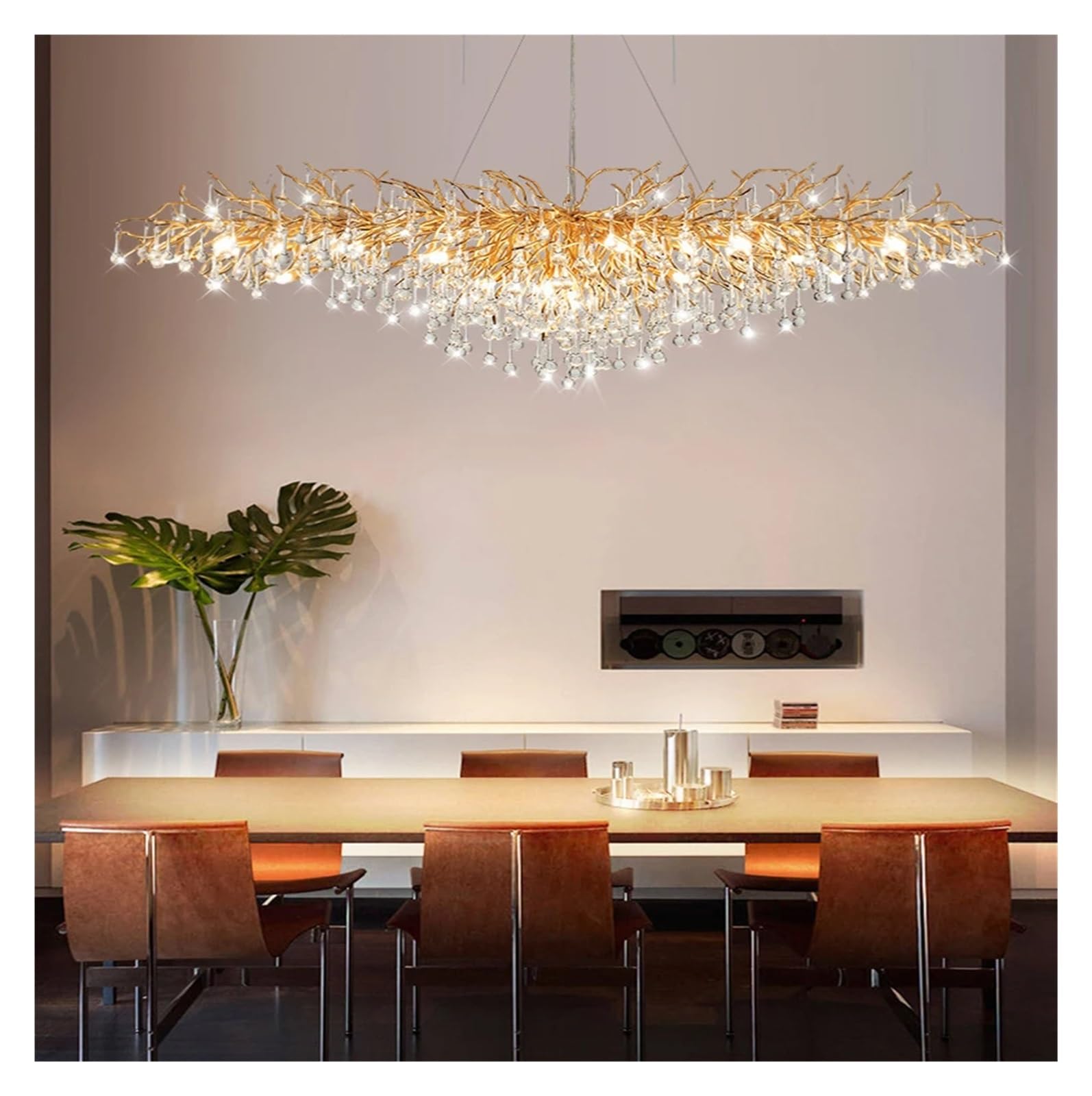 PCXEHUYP Living staircase villa warm chandelier crystal aluminum,Contemporary Dining Room