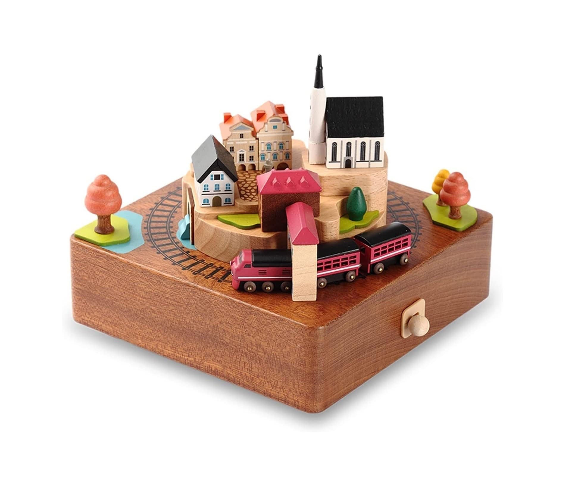 Caja Musical con Mecanismo de Madera Tallada, Caja Musical de Cuerda, Regalo para Navidad, cumpleaños, San Valentín (1), 1