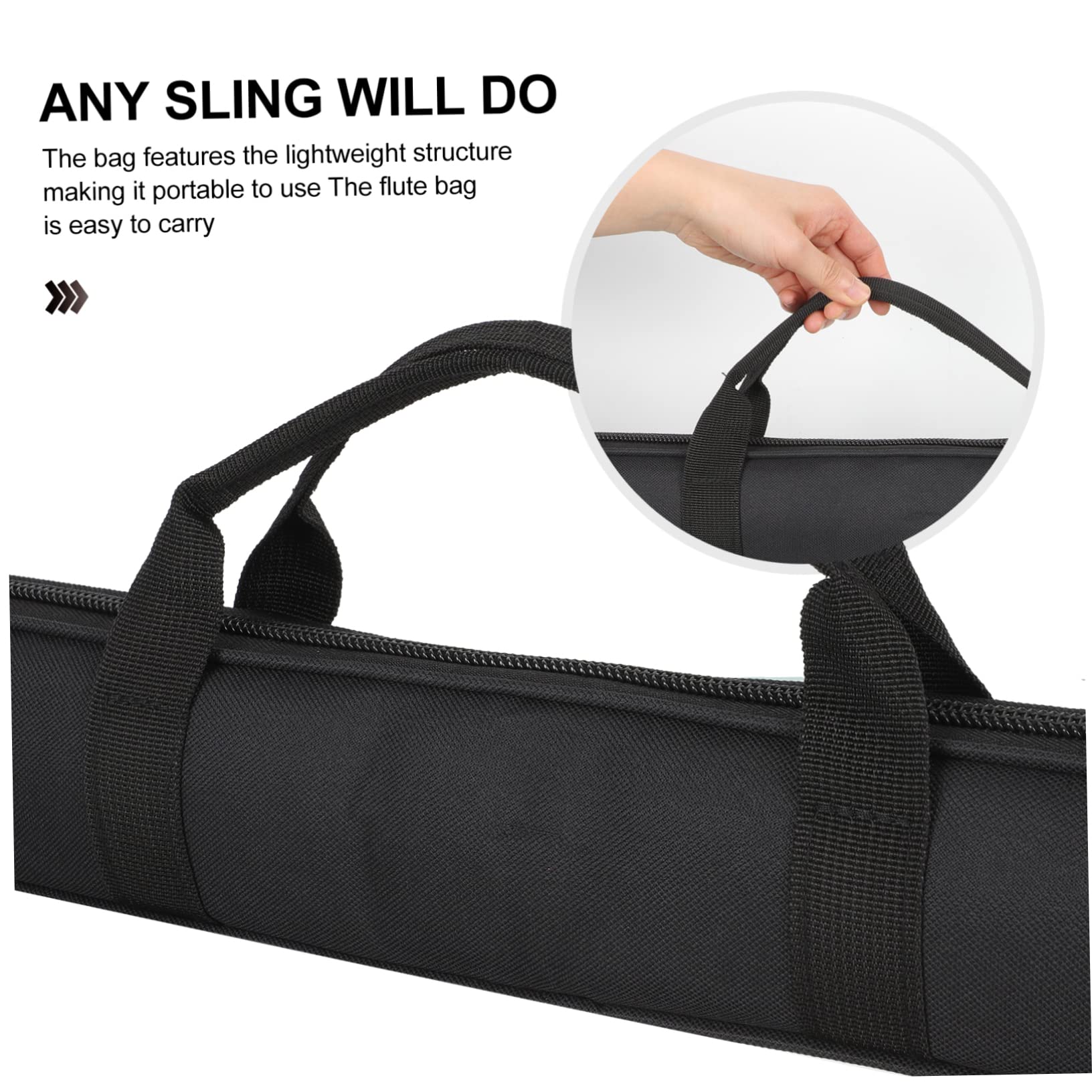 Toddmomy Flute Bag Strap Padded Flute Storage Pouch for Travel and Competitions