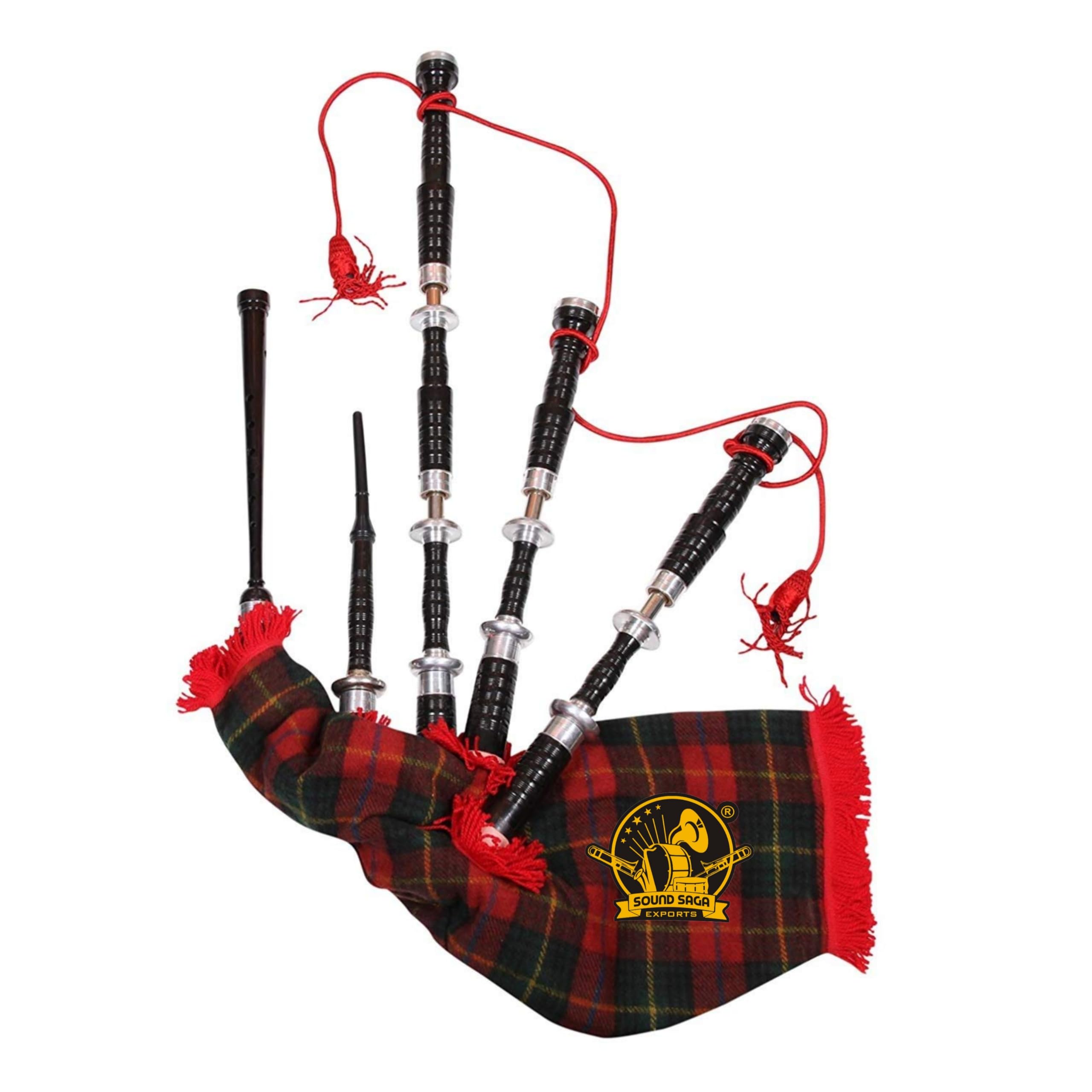 SOUND SAGA® Special Design Rosewood Bagpipe with Gig bag (MULTI COLOR)-picture-30