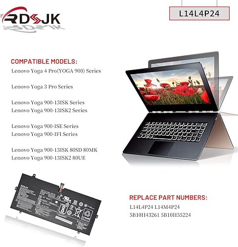 Miniatura 3 de L14L4P24 L14M4P24 - Batería para portátil Lenovo Yoga 900 900-13ISK 900-131SK 900-13ISK2 900-IFI 900-ISE Yoga 3 Pro 4Pro 4 Pro 900 900-13ISK 80MK