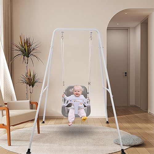 Miniatura 8 de Taleco Gear - Juego de columpios 3 en 1 para patio trasero, columpio de bebé para exterioresinteriores, juego de columpios para niños de 6 meses en