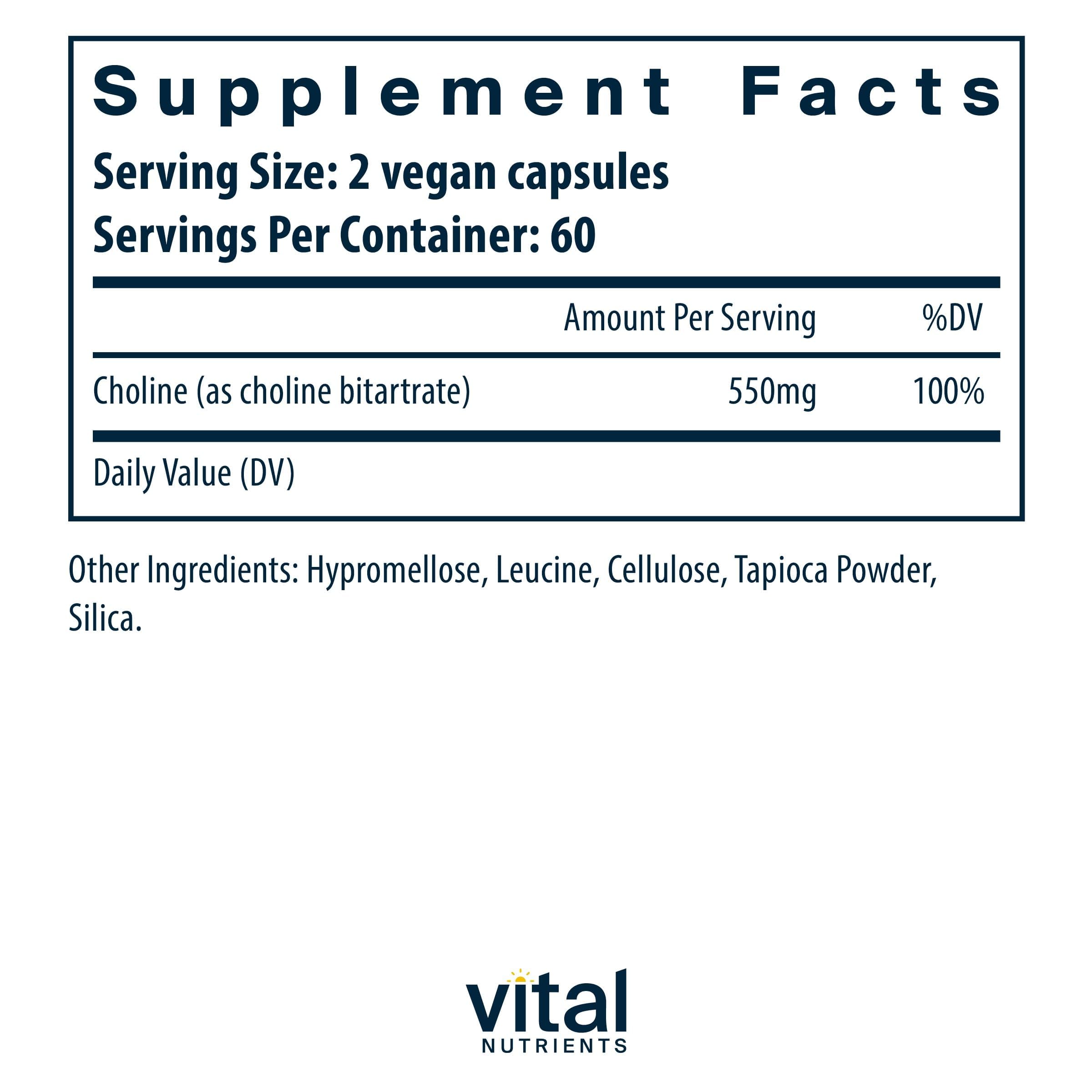 Vital Nutrients Choline 550mg, 120 Capsules — Amazon image 2