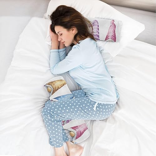 Miniatura 6 de YETTASBIN Bonita almohada redonda cilíndrica de gnomo para aliviar el dolor de cuello, suave y transpirable, almohada de espuma viscoelástica de