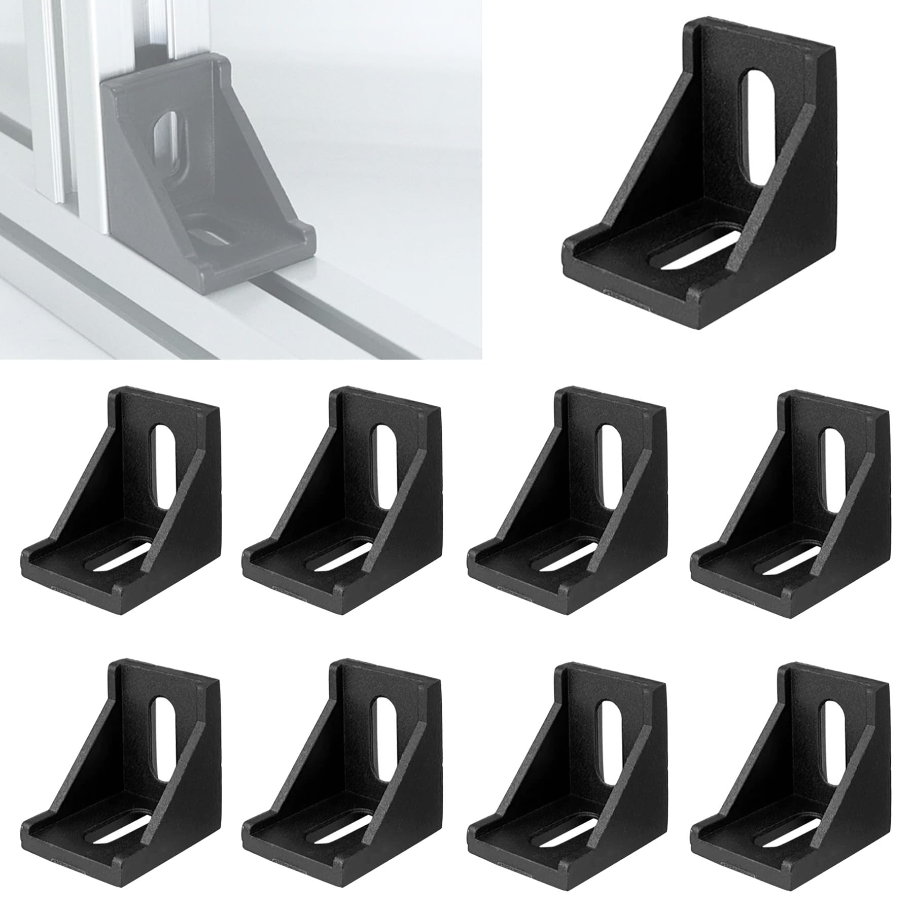 LEPEVNEY 4040 Alumninum Extrusion Inside Corner Brackets 90°L-Shaped Gusset Connectors for Strong & Stable Joints, 10-Pack