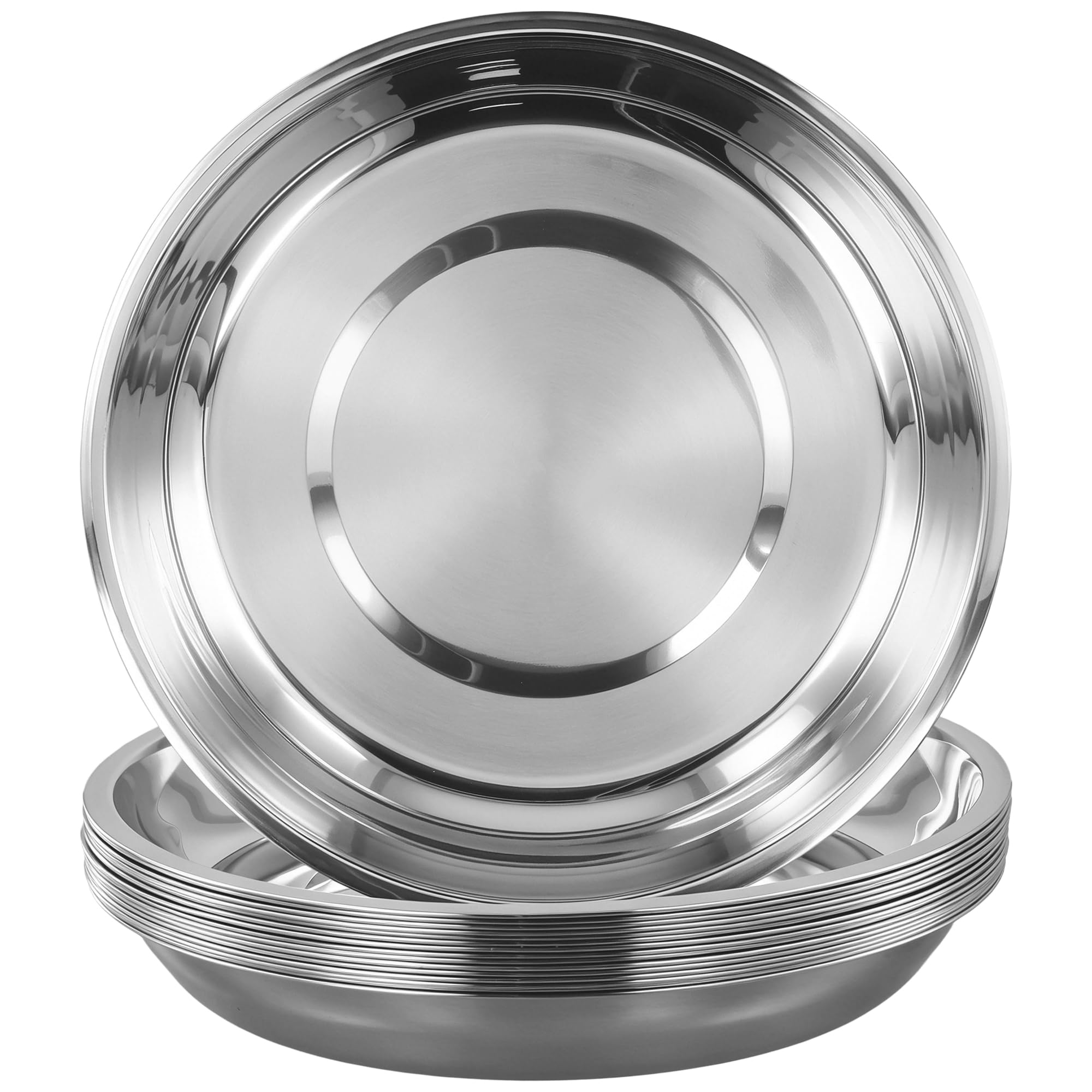 Assiettes de camping en acier inoxydable pour pique-nique en famille ou salade d'été