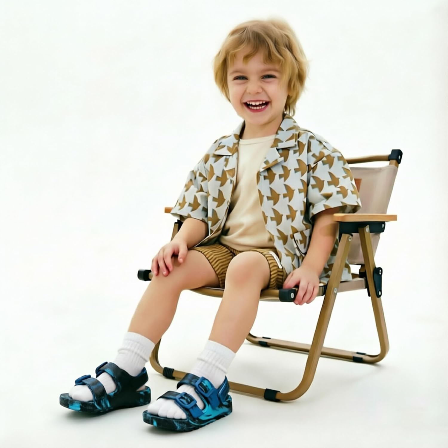 Raoendis Toddler Boys Girls Sandals Kids Tie-Dye Adjustable Double Strap Open-Toe Lightweight Water Sandal