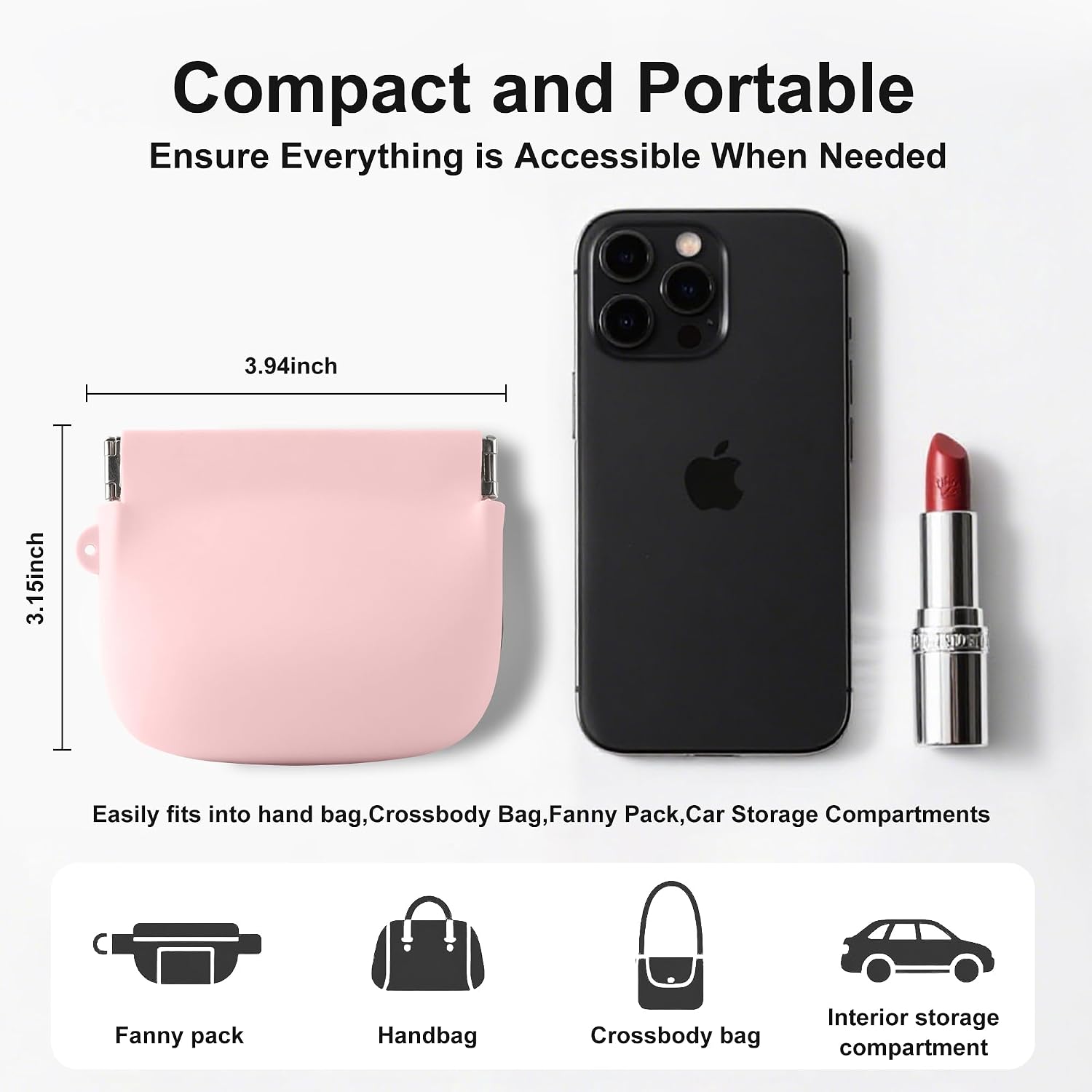 Squeeze Coin Purse for Women – Silicone Small Coin Pouch with Kiss Lock for Coins, Keys, Lipstick, and Earphones – Mini Cute Change Purse, Coin Purse & Pouch for Daily Life, Cars, Travel, Party image 3