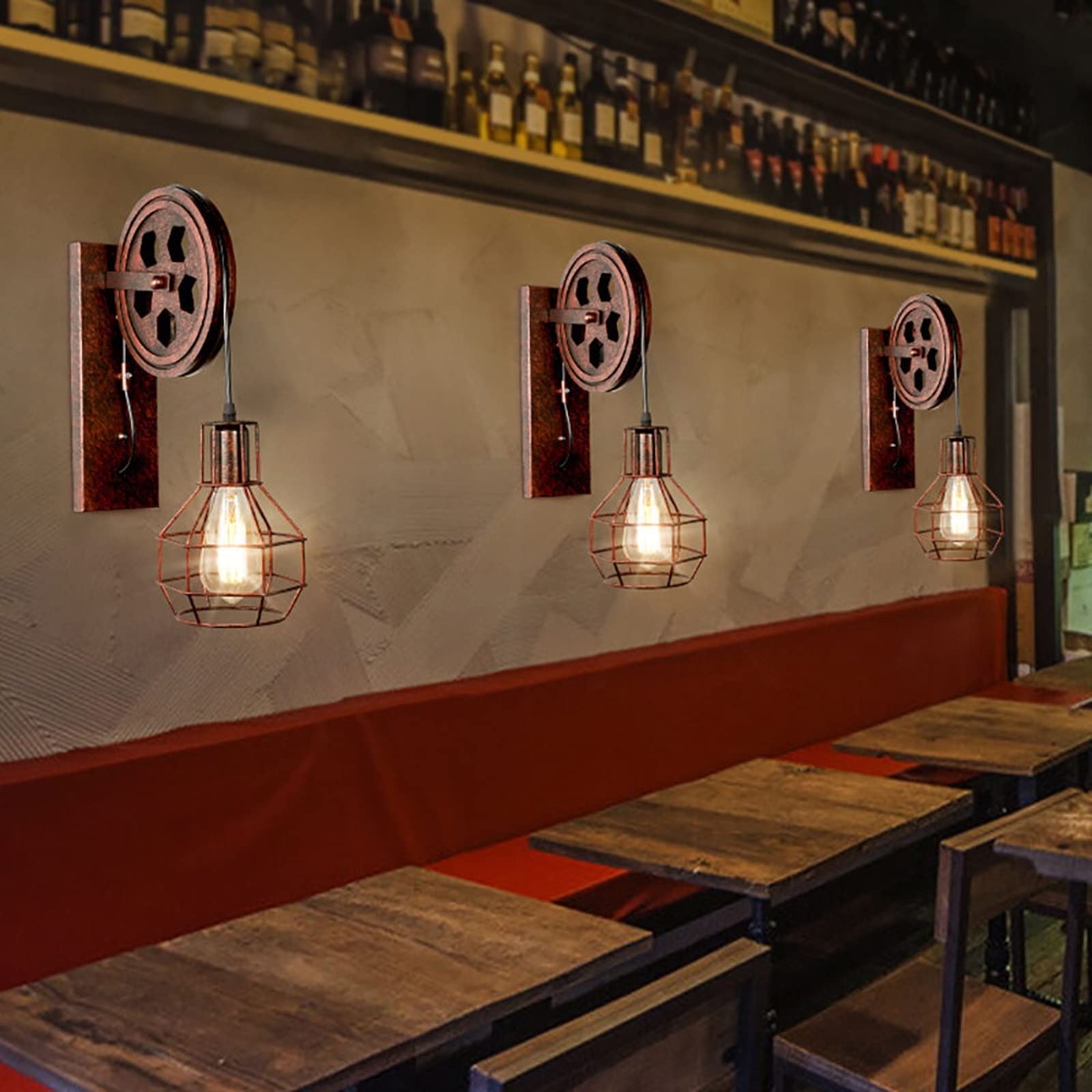 Kinkiet ścienny/ganek lampa ścienna vintage lampa ścienna retro industrialna lampa ścienna klosz oprawa żelazna regulowana kinkiet światła do loftu kawiarni baru Wandlamp dekoracja LED lampa ścienna