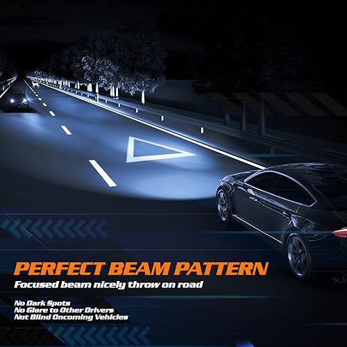 Miniatura 5 de M-AUTO Bombillas LED 9007 para faros delanteros, luz LED HB5 6000LM por juego 6500K blanco frío, instalación Plug and Play, paquete de 2