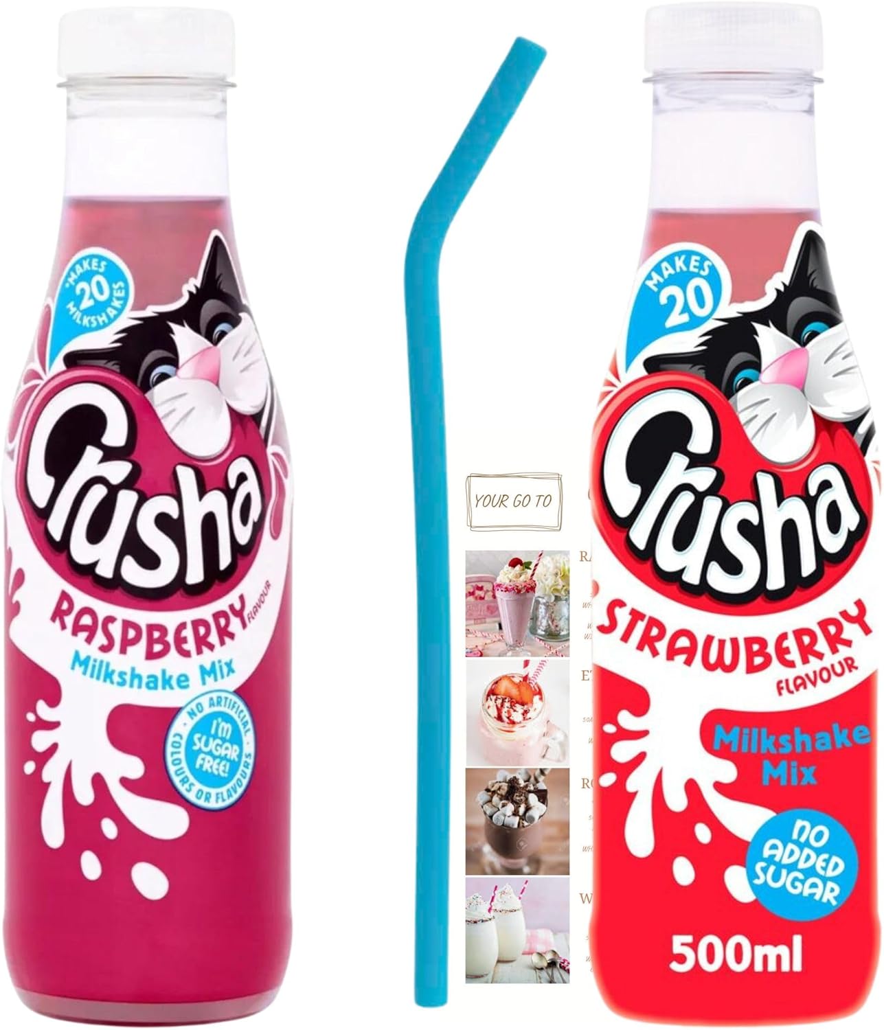 Milkshake Mix Bundle with 1x Crusha Raspberry 500ml, 1x Crusha ...