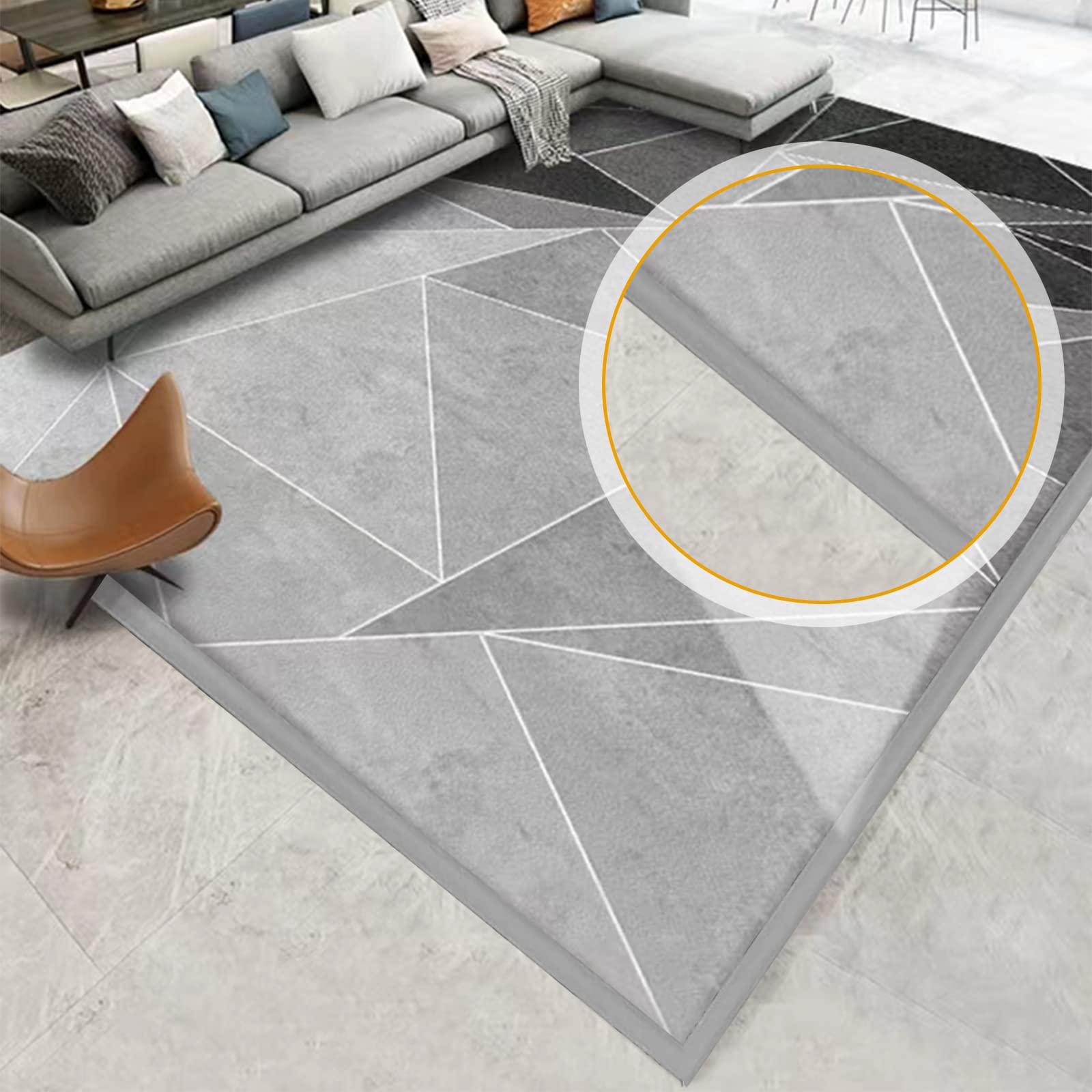 Striscia di transizione in gomma da pavimento autoadesiva da tappeto a piastrella striscia di transizione per transizioni di soglia con un'altezza inferiore a 5 mm (grigio, 16,4 ft)