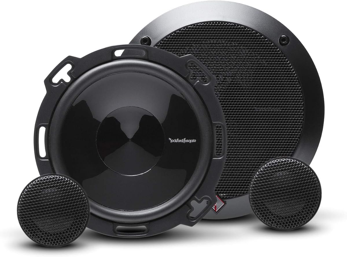 Rockford Fosgate P16-S Punch Sistema de altavoces de componentes de 2 vías de 6" | Incluye woofers con rejillas y tweeters de cúpula blanda de 1" con crossovers integrados