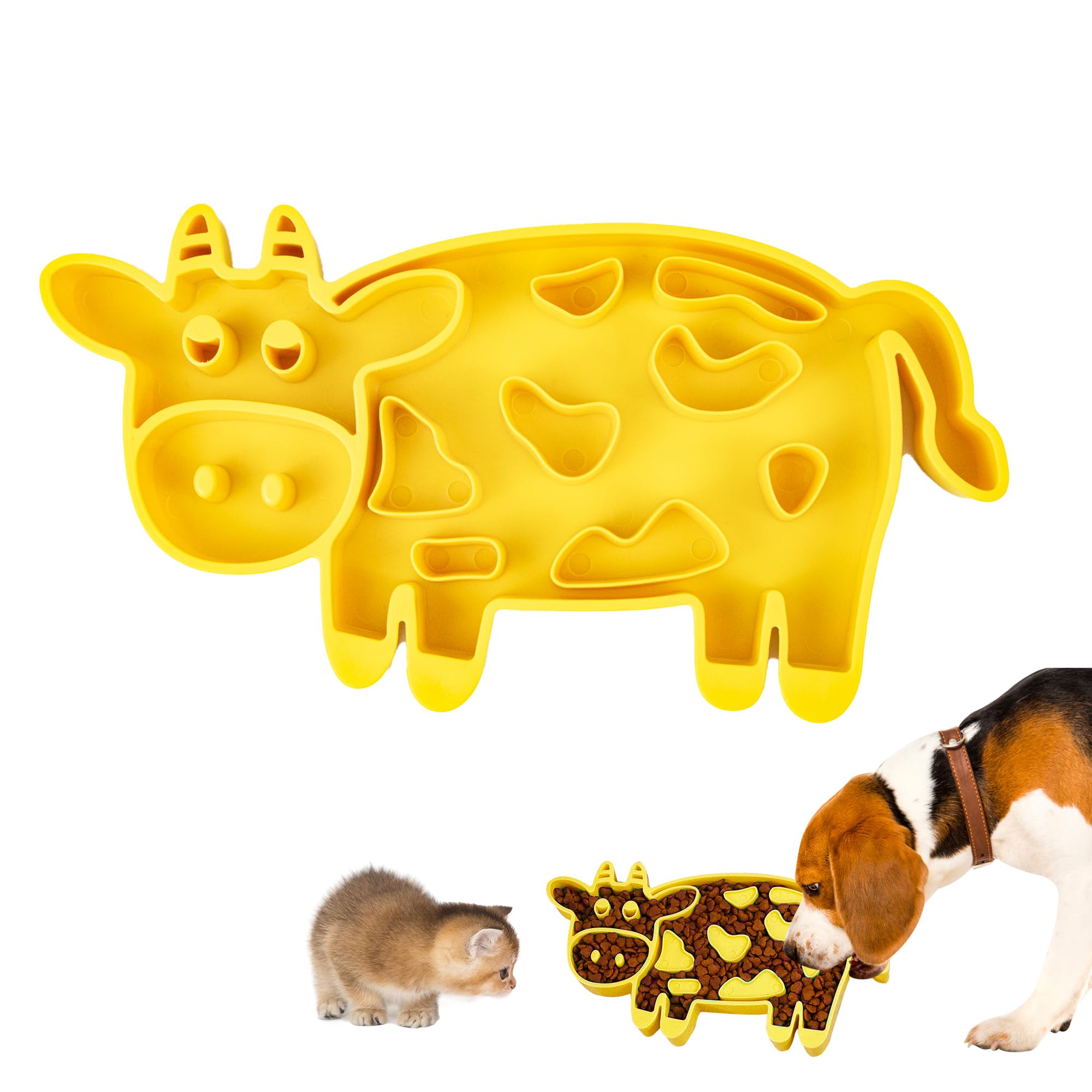 Comedero Perro Antivoracidad, Gatos y Perros, Gato Alimentación Lenta, Comedero de Silicona con Ventosa Antideslizante, 25.5 * 14 * 2cm Evita Atragantamientos y Prevén Asfixias, Yogur o Mantequilla