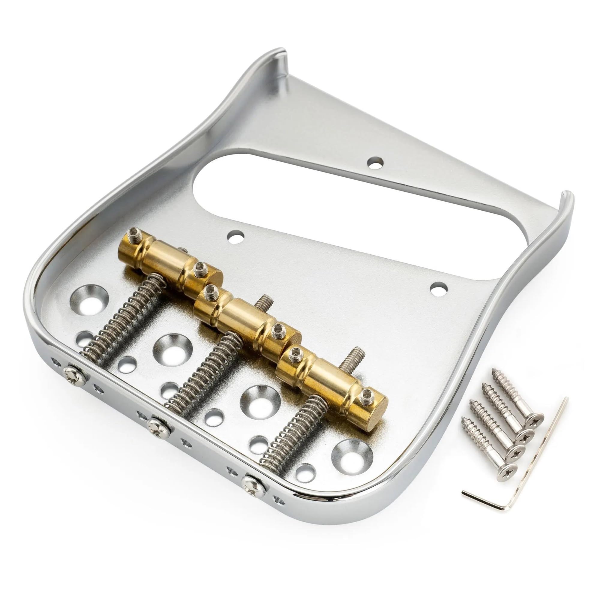 Placa Base De Latón Macizo De 54mm Puente De Guitarra Arqueado En Forma De Silla De Montar De Tres Cuerdas Compensado | Puente de guitarra
