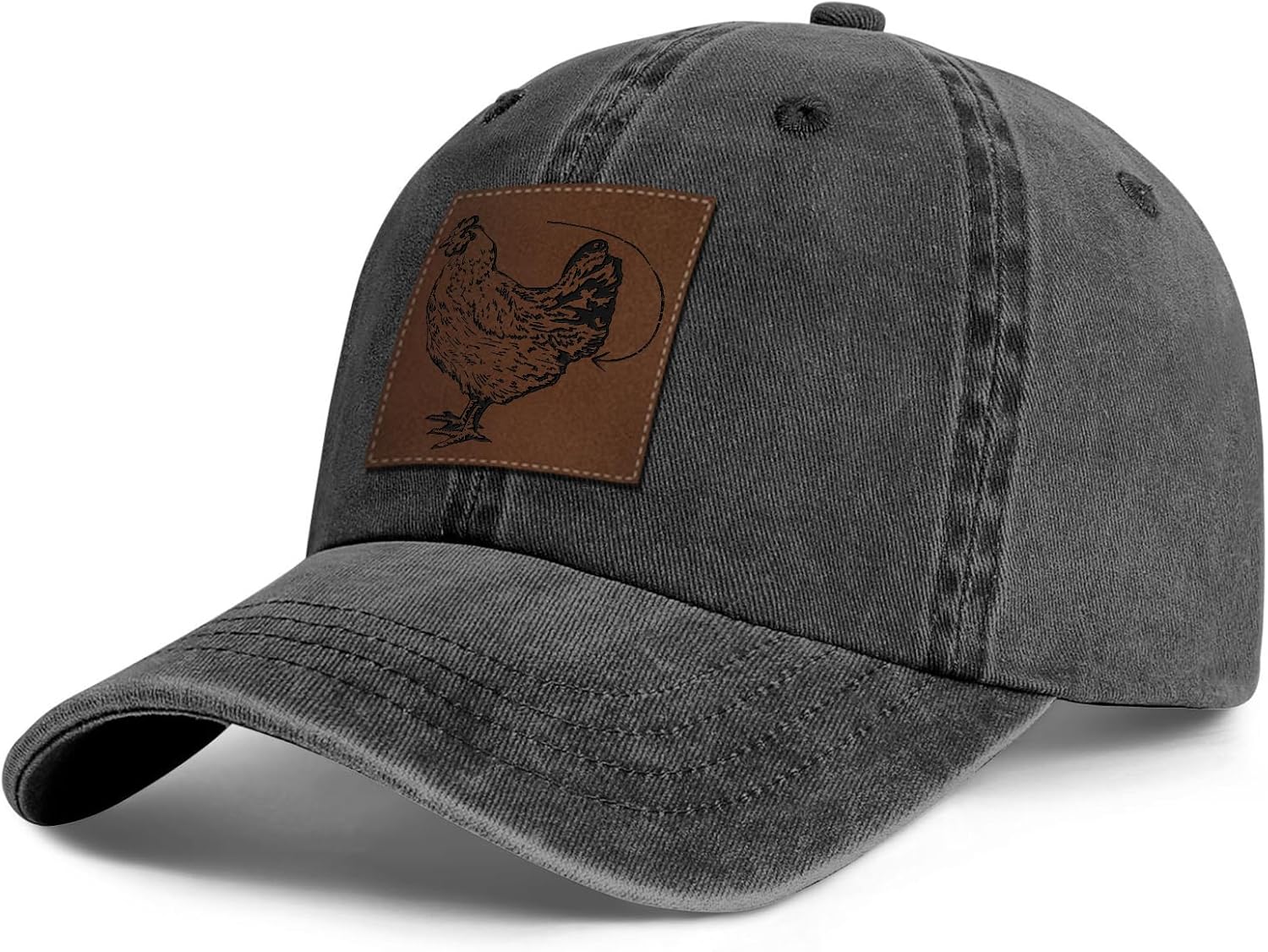 Cool Chicken Pattern Embroidered Baseball Cap Snap Back Hat,Adjustable Fit Trucker Caps Gift for Men Women Accessory