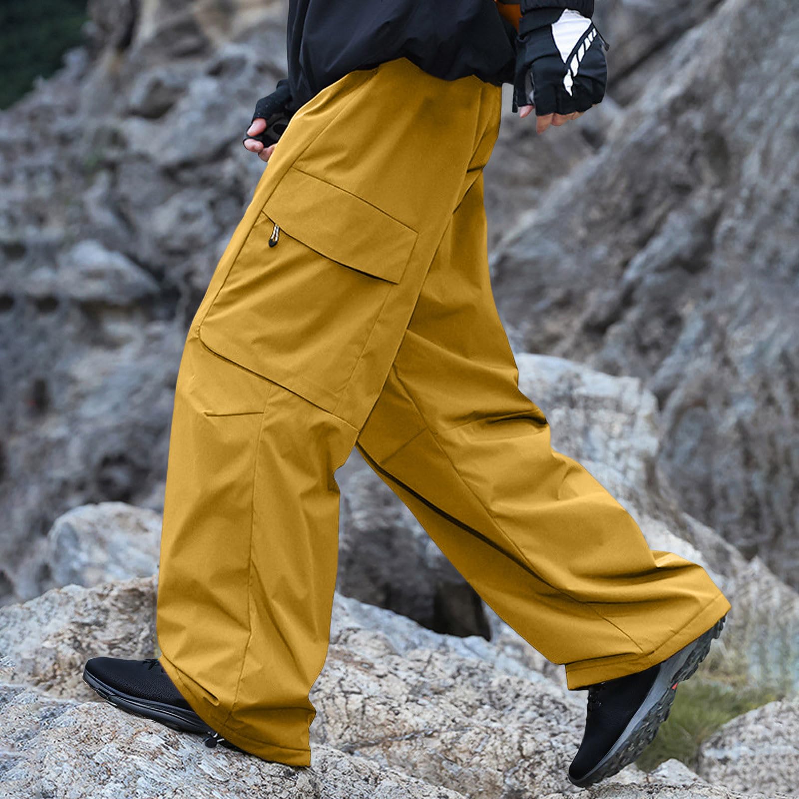 Pantalons De Randonnée Homme Pantalon De Travail Pluie Moto Velo Tactique Imperméable Coupe Vent Baggy Convertible Décontracté Elastique Escalade Chasse Surpantalon Fitness Survetement Xxl Résistant