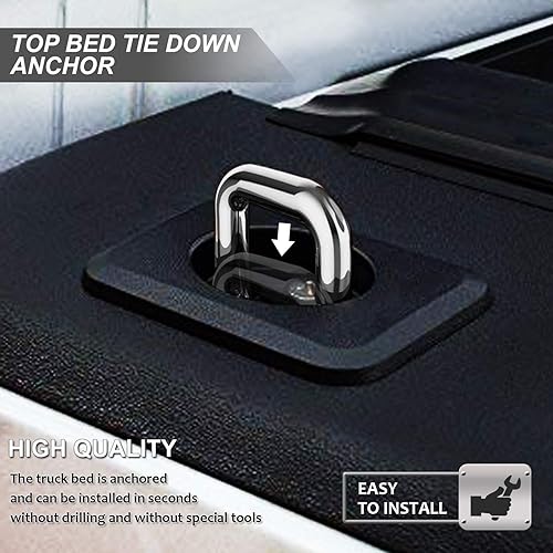 Miniatura 3 de Paquete de 2 anclajes de amarre para pared lateral de caja de camioneta para Tundra 2000-2013 retráctiles con diferentes puertas y tapas de riel