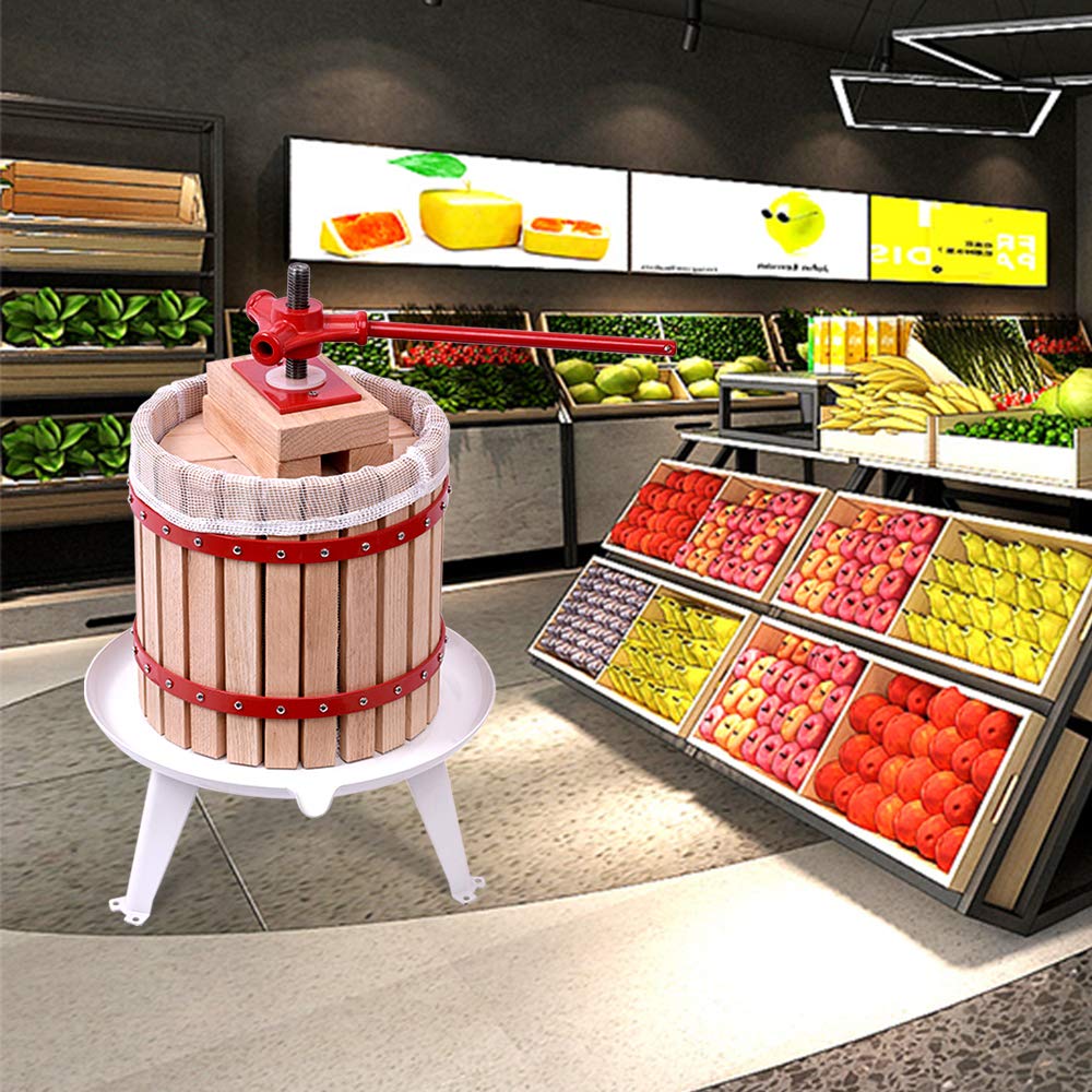 Froadp Set Pressa Mobile per Vino incl. 30L Torchio da Frutta + 7L Macina per Frutta e Verdura in Acciaio Inox Schiacciare Presse Set per la Produzione di Birra Vini di Frutta Succo di Mela