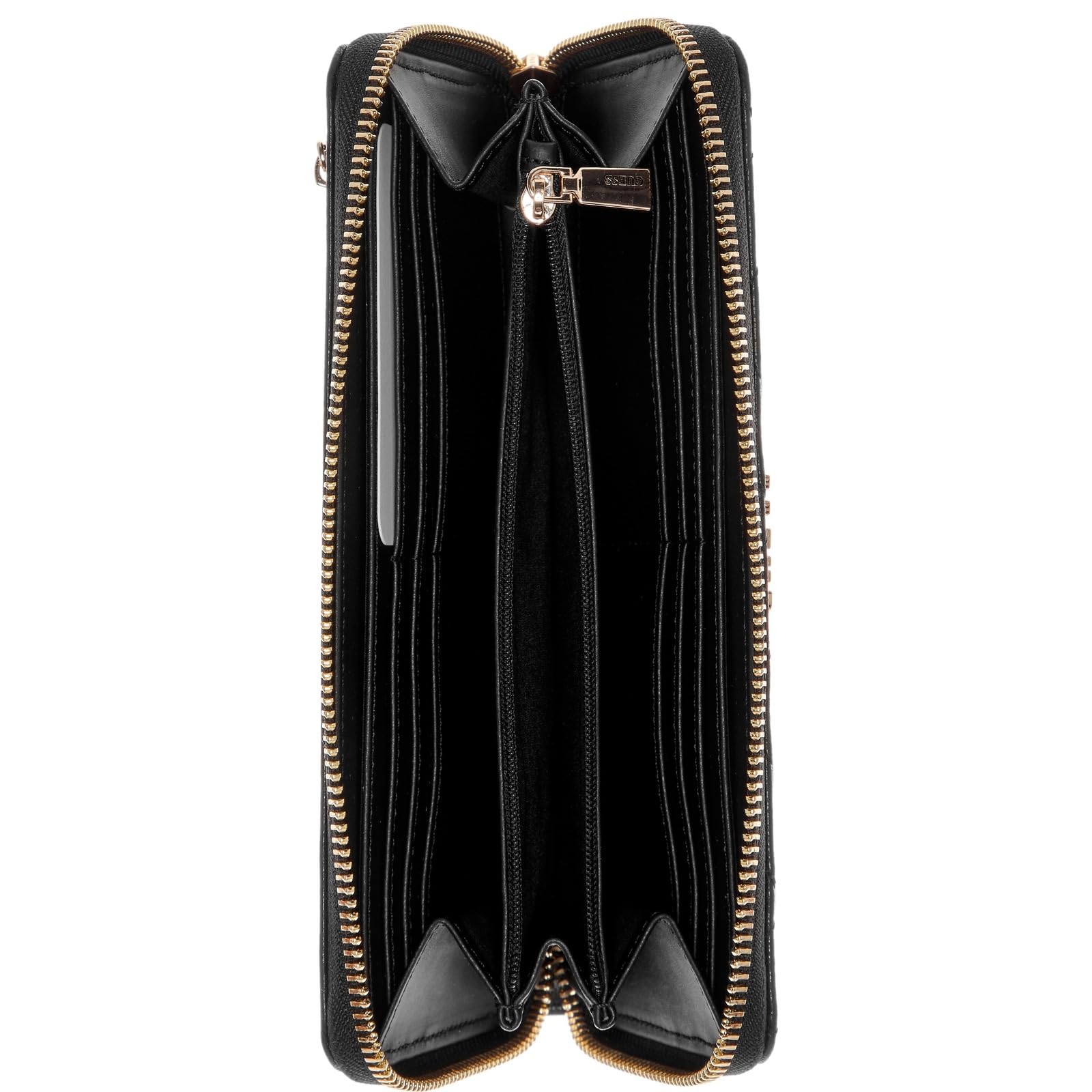 GUESS Monedero Stacey SLG Zip Around Wallet Black Negro