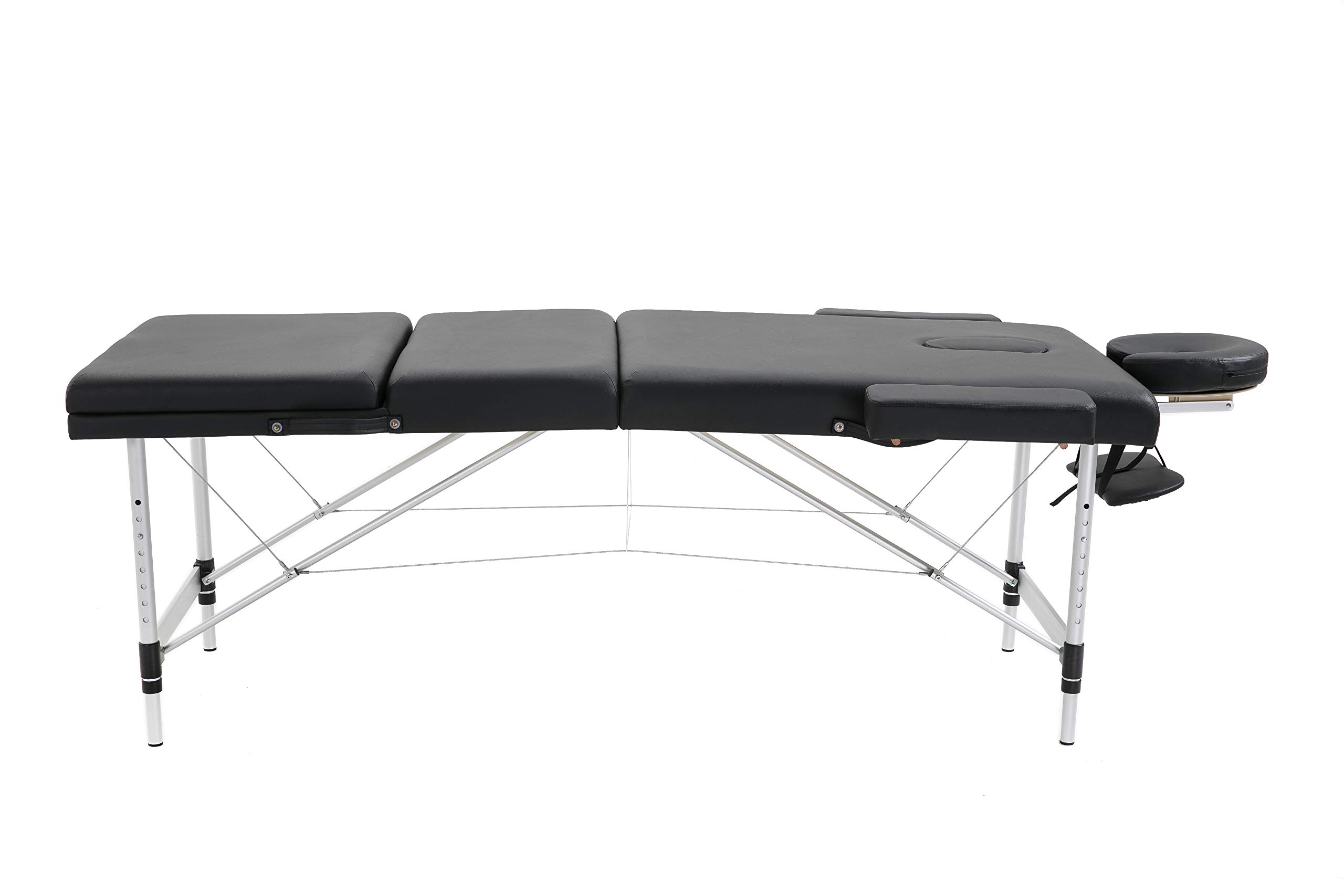 LIPSA Healthtech 3 section Foldable & Portable Aluminium massage Bed/Table with Carry Case for Beauty Salon, Spa (Elite Model)