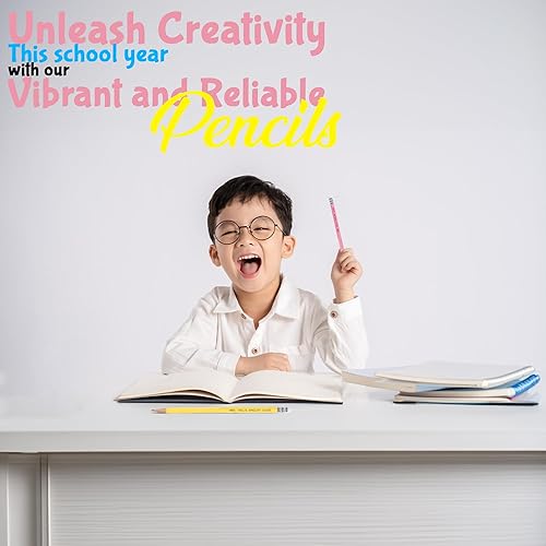 Miniatura 3 de Fun Express Lápices personalizados (rosa, azul, amarillo, púrpura), 24 piezas, enseñanza, escritura, marca, suministros de oficina