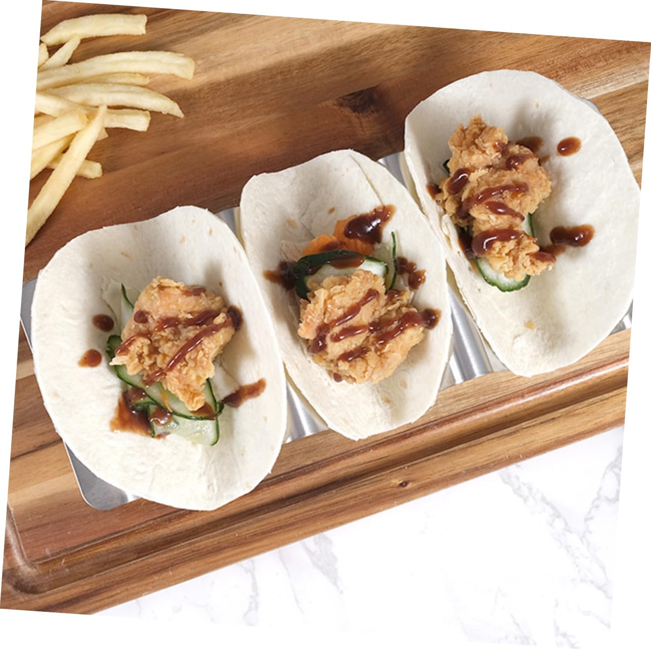 OKUMEYR Stainless Steel Taco Holder Rack Premium for Home Use Easy to Clean Baking Pancakes